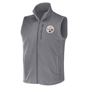 Pittsburgh Steelers Fleece Vest NFL Football Sports Full Zip Warm Athletic M NWT